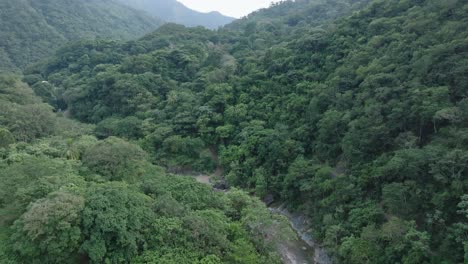 Densely-Forest-Mountains-At-The-River-Valleys-Near-El-Salto-Las-Yayitas-In-Bani,-Peravia-Province,-Dominican-Republic