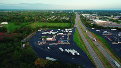 orbiting-aerial-George-N-Craig-Travel-Plaza-and-Henry-Schricker-Truck-stop-in-Elkhart-Indiana