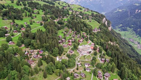 Manor-house-living-uphill-at-Braunwald-Glarnerland-Switzerland-aerial