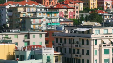 Colorful-picturesque-houses-of-Varazze-city-of-Liguria-region-in-Italy