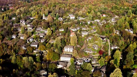 Scenic-traditional-Bulgarian-forest-village-Autumn-drone-shot