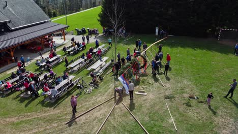 Drone-view-of-the-Mlaj-maypole-placed-horizontal-on-the-ground