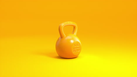 Dynamically-crafted-3D-Animation:-Yellow-barbell-rotates-against-a-vibrant-yellow-clean-backdrop