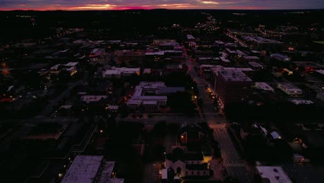 Aerial-of-Columbus,-Georgia-Night-time