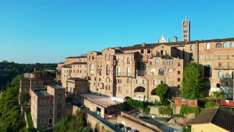 Fantastic-aerial-top-view-flight-medieval-town-Siena-Tuscany-Italy