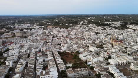 Aerial-panoramic-landscape-view-of-a-traditional-italian-village-with-white-buildings