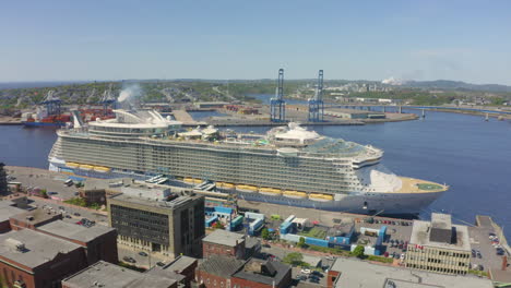 Aerial-drone-view-of-the-Oasis-of-the-Seas-cruise-ship-in-port