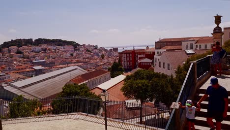 Visitantes-Turísticos-A-La-Azotea-De-Lisboa-Desde-El-Mirador-De-Sao-Pedro-De-Alcantara