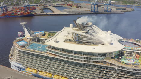 Aerial-view-of-Royal-Caribbean's-Oasis-of-the-Seas-cruise-ship-in-port