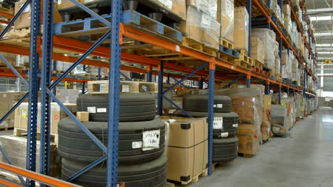 shot-of-stacked-boxes-and-merchandise-in-warehouse,-customs