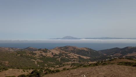 The-Narrow-Strait-Of-Gibraltar-Seen-From-El-Mirador-del-Estrecho-Near-Tarifa,-Cadiz,-Andalusia,-Spain