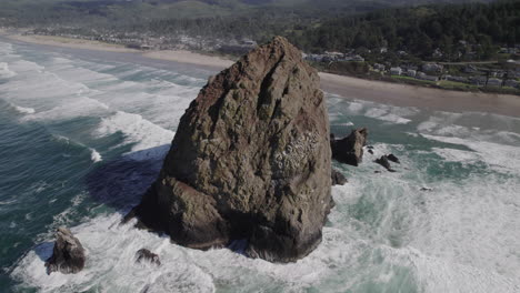 Roca-De-Pajar-Que-Se-Eleva-Sobre-La-Costa-Del-Pacífico