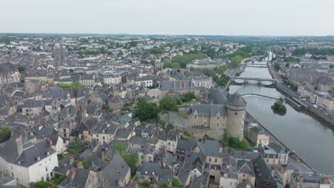 Aerial-view-of-the-city-of-Laval,-Mayenne,-France