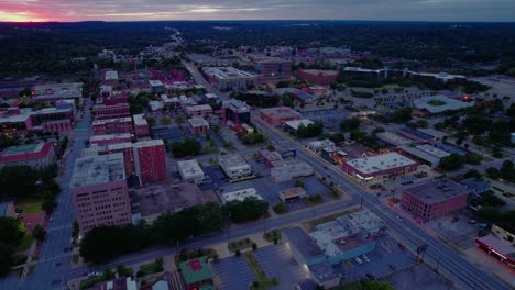 Columbus-City-in,Georgia-Aerial-Drone-Footage-at-Dusk