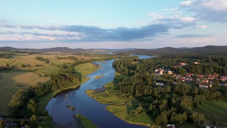 a-cinematic-view-from-the-drone-as-it-flies-over-the-river-and-captures-its-wide-surroundings-from-a-height