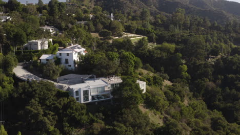 4K-drone-shot-of-open-hillside-mansion-in-Beverly-Hills-California