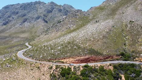 Carretera-Costera-Ruta-Jardín-Sudáfrica-En-Drone