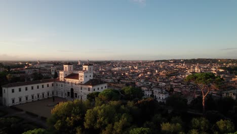 Villa-Medici-in-Rome,-Italy,-4K-aerial-shot