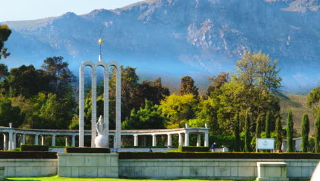 Huguenot-Monument-in-Franschhoek,-South-Africa