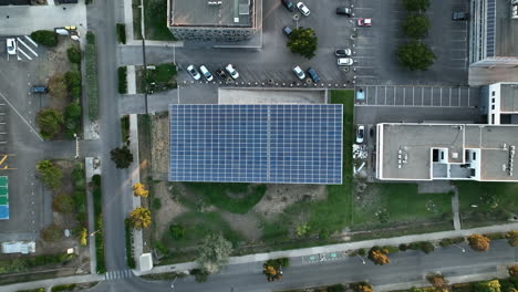 solar-roof-powered-aerial-top-shot-Montpellier-south-of-France-sunny-area