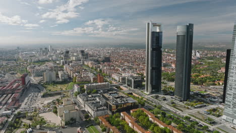 The-aerial-panorama-of-Madrid's-financial-district-is-a-symphony-of-modern-desig