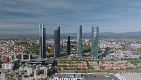 El-Horizonte-Del-Epicentro-Financiero-De-Madrid-Cuenta-Historias-De-Comercio,-Ambición-Y