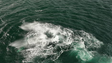 Humpback-whale-lobtailing-slow-motion-aerial-fantastic-shot-Iceland