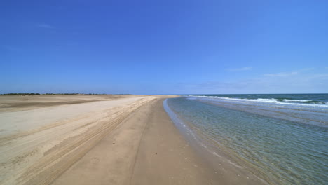 Beautiful-mediterranean-sea-empty-sandy-beach-France