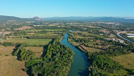 l'Argens-river-with-fields-around-in-south-of-France-aerial-shot