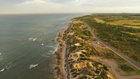 Coastline-of-Port-Elizabeth-golf-and-path-along-the-ocean-sandy-beach
