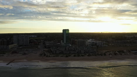 Tall-building-in-Port-Elizabeth-aerial-shot-over-the-ocean