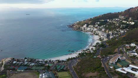 Hout-bay-beach-aerial-shot-sunny-day-Cap-Town-South-Africa