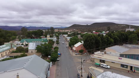 Aerial-shot-over-a-road-in-a-rural-city-South-Africa-cloudy-day