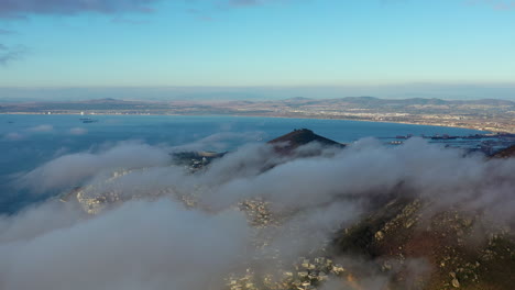 Aerial-shot-over-Cap-Town-from-Hout-Bay-beach
