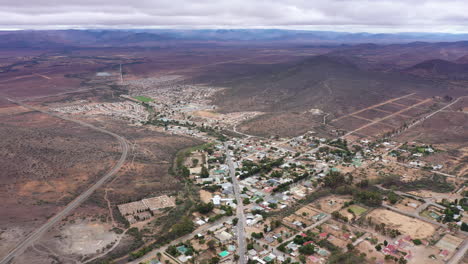 High-altitude-shot-over-a-South-African-village-countryside