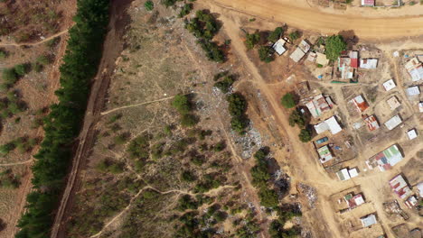Plastic-garbage-in-the-wild-along-a-township-South-Africa-aerial-shot