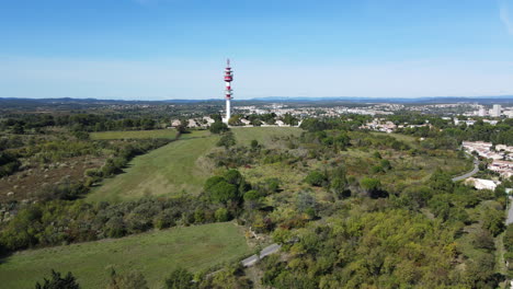Montpellier-skyline-featuring-dominant-radio-tower.