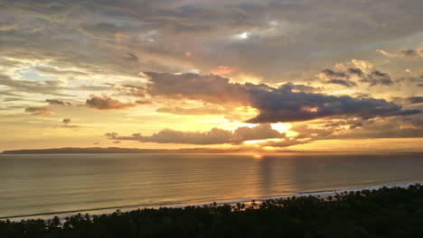 time-lapse-cloudy-sunset-in-Costa-Rica-over-the-ocean-aerial