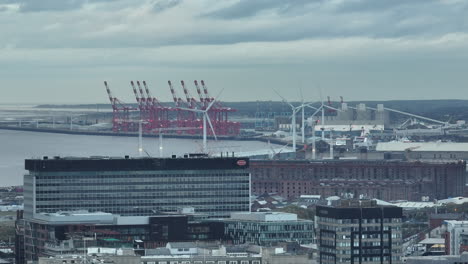 Aerial-journey-across-Liverpool’s-vibrant-neighborhoods-and-docks.