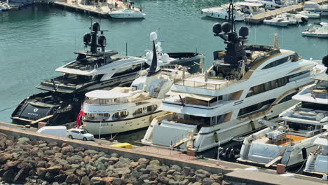 Elite-yachts-moored-at-scenic-Port-de-la-Rague