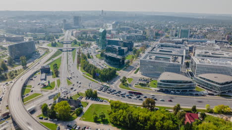 Beautiful-aerial-hyperlapse-of-the-capital-of-Lithuania---Vilnius
