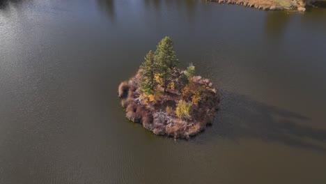 Luftwunder:-Die-Einsame-Insel-Des-McQueen-Lake-Von-Oben-In-Der-Unberührten-Wildnis-Von-British-Columbia