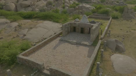 Aerial-View-Of-Old-Hindu-Temple-At-In-Nagarparkar