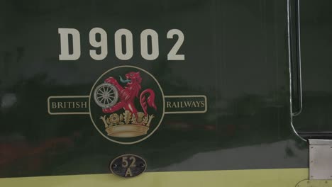 Close-up-shot-of-the-british-railway-sign-at-the-National-Railway-Museum-In-York