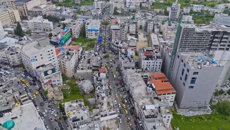 Bustling-Streets-With-Traffic-Through-Skyline-Of-Hebron-In-West-Bank-Of-Palestine