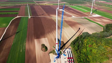 Construction-Site-Of-A-Windmill---Green-Energy-Generation---aerial-shot