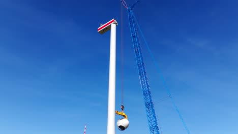 Crane-At-The-Construction-Site-Of-Wind-Turbine-At-Daytime