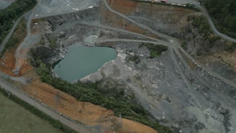 Aerial-View-Of-Open-Pit-Quarry-With-Groundwater