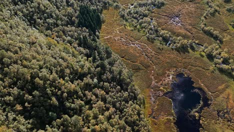 Luftaufnahmen-über-Den-Schroffen-Hügeln-Und-Teichen-In-Der-Nähe-Von-Lauvstad-In-Der-Gemeinde-Volda,-Norwegen