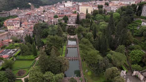 Aerial-16th-century-Villa-d'Este-estate-museum-and-garden-Tivoli
